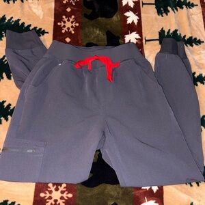 FIGS Gray High-Waisted Zamora Jogger Scrub Pants